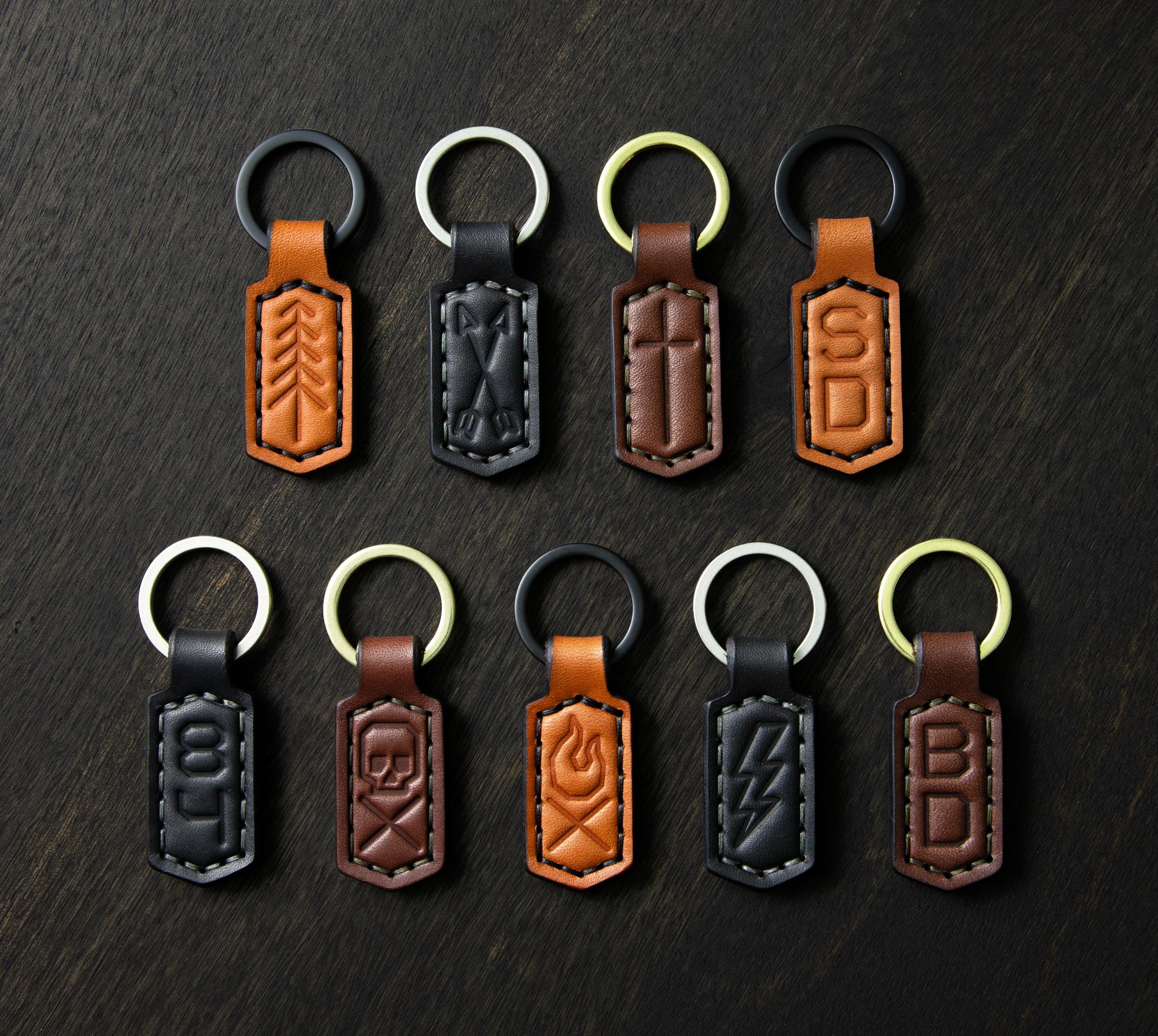 Wickett & Craig 12″ key chain/スタッズ・茶芯・古着 Wickett Craig - Etsy Keychain and Schott キーホルダー STUDS &amp