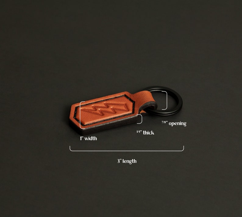 Leather Keychain: Custom Lightning Bolt, Key Fob - Etsy