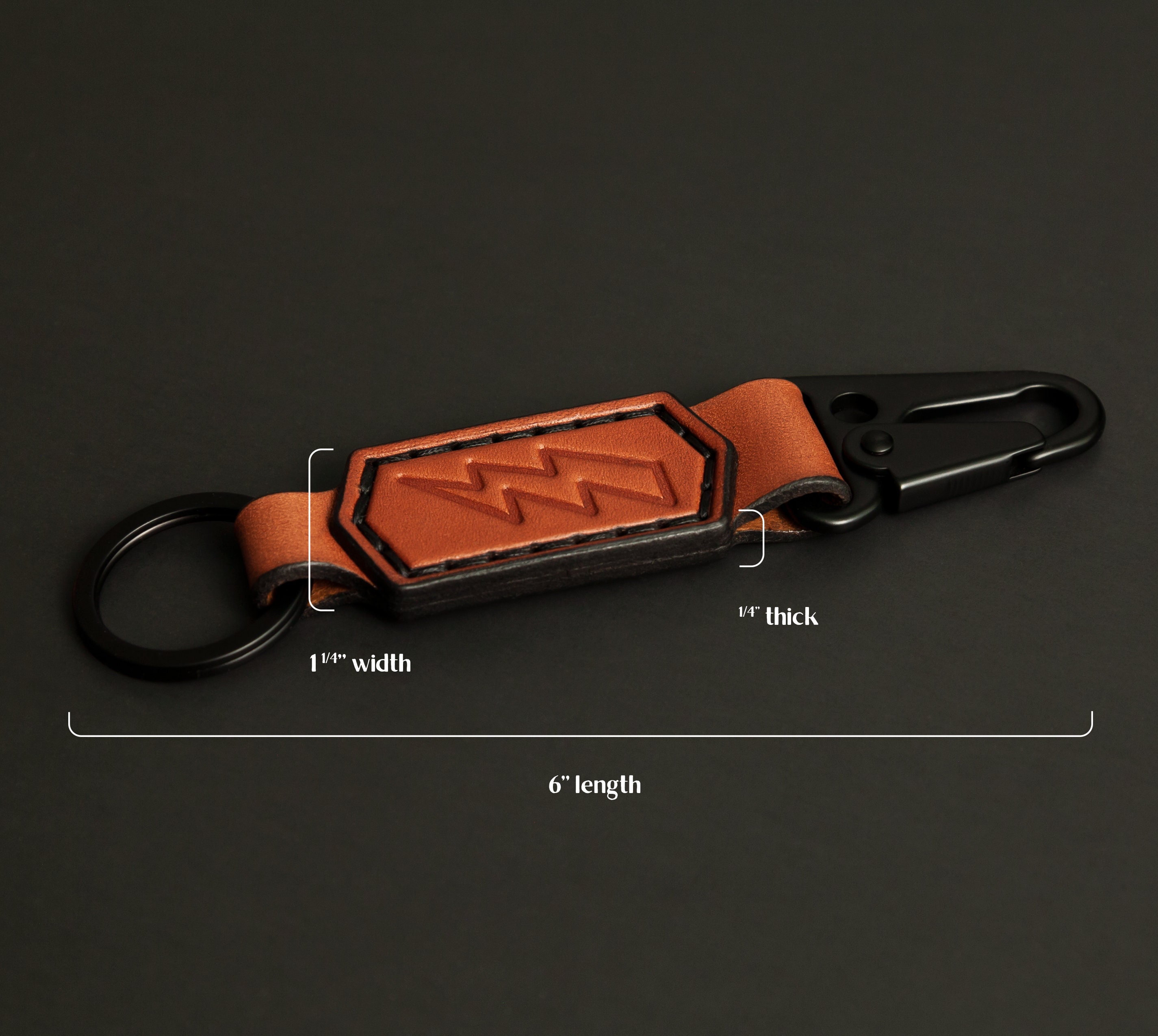 Leather Lightning Bolt Keychain: Custom Debossed Key Fob - Etsy