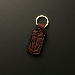 Leather Anchor Keychain: Personalized Bridle Leather Key Fob