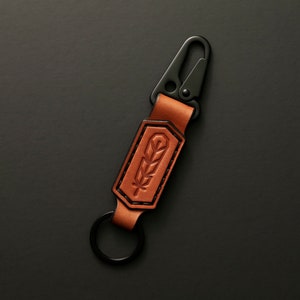 プレミアムレザーキーホルダー - カスタムフェザーキーホルダー