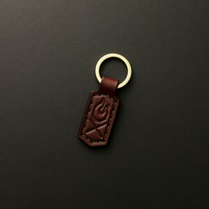 Premium Leder Schlüsselanhänger - Custom Camp Fire Key Fob