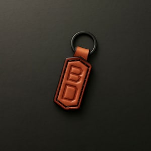 Llavero de cuero premium personalizado - Llavero con iniciales personalizadas