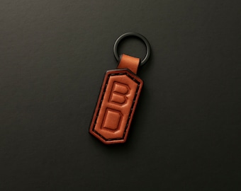 Personalized Premium Leather Keychain - Custom Initials Key Fob