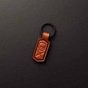 Premium Leather Keychain - Custom Skull Key Fob
