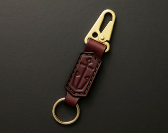 Premium Leather Keychain - Custom Anchor Key Fob