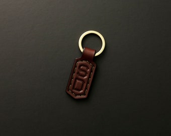 Personalized Premium Leather Keychain - Custom Initials Key Fob