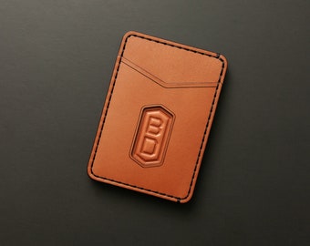 Personalized Men's Minimalist Leather Slim Wallet Engraved