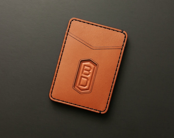 Personalized Men's Minimalist Leather Slim Wallet Engraved