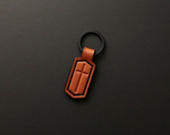 Premium Leather Keychain - Custom Cross Key Fob