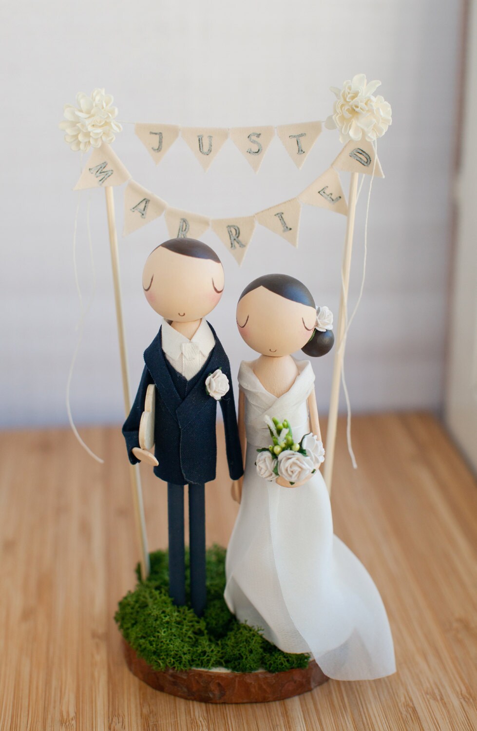 Rustic Wedding Cake Topper/Boho Wedding Cake Topper/Bride and Etsy