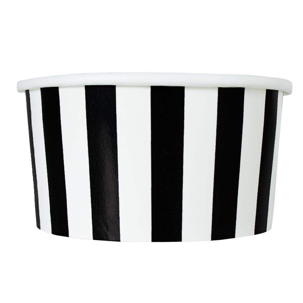 6 oz Black Striped Paper Ice Cream Cups Amazing Colors Etsy