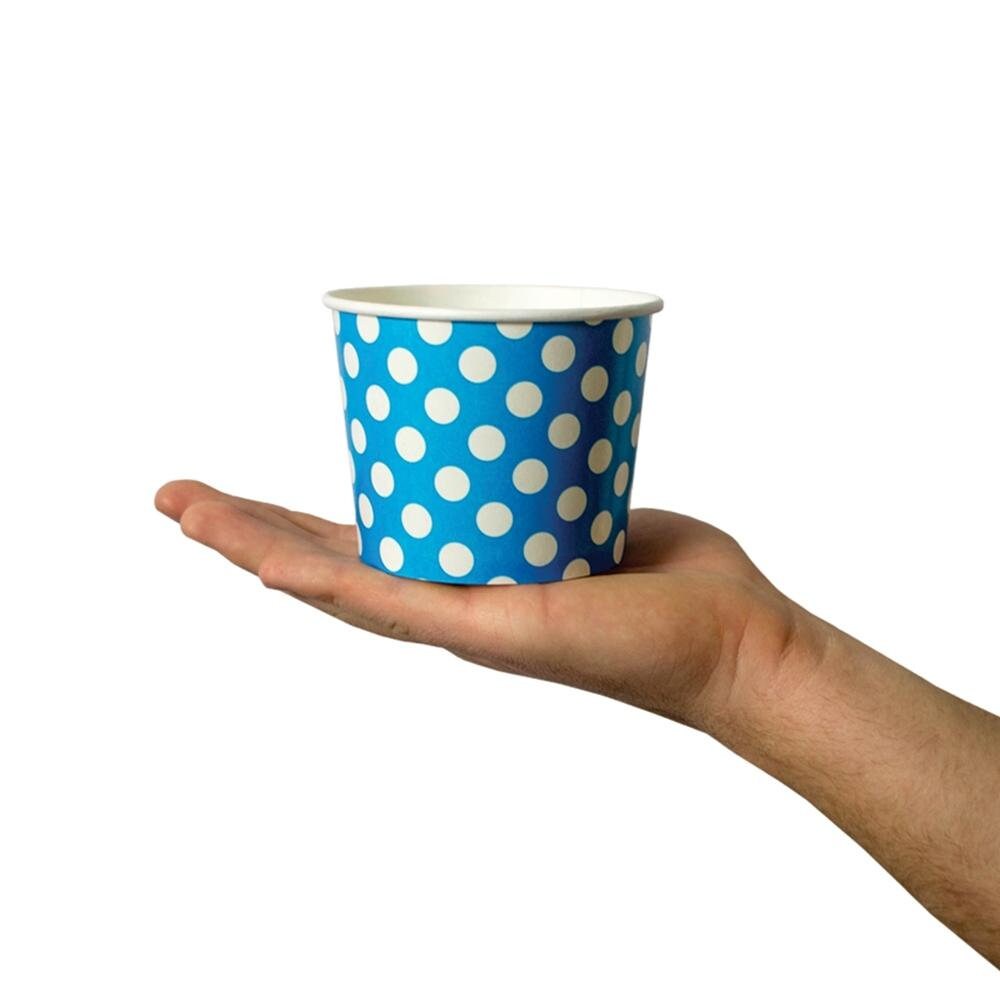 12 oz Blue Polka Dot Ice Cream Cups Disposable Cups Ice Etsy