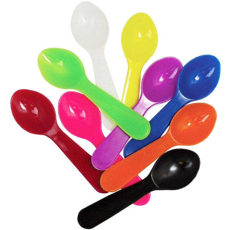 Green Mini Plastic Tasting Spoons 3 Inches Many Colors Etsy