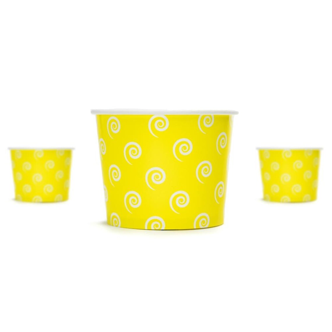 12 oz Yellow Swirls Paper Ice Cream Cups Disposable Cups Etsy