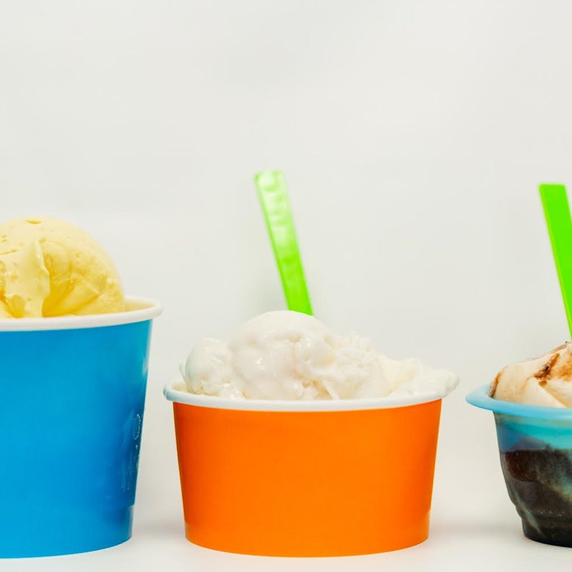 16 oz Blue Ice Cream Cups Disposable Paper Cups Ice Cream Etsy