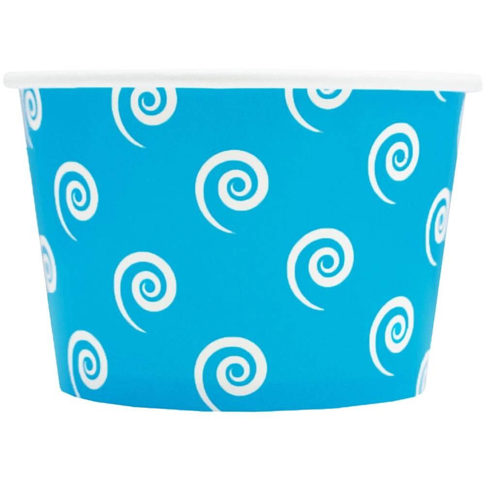 8 oz Blue Swirls Paper Ice Cream Cups Disposable Party Cups Etsy