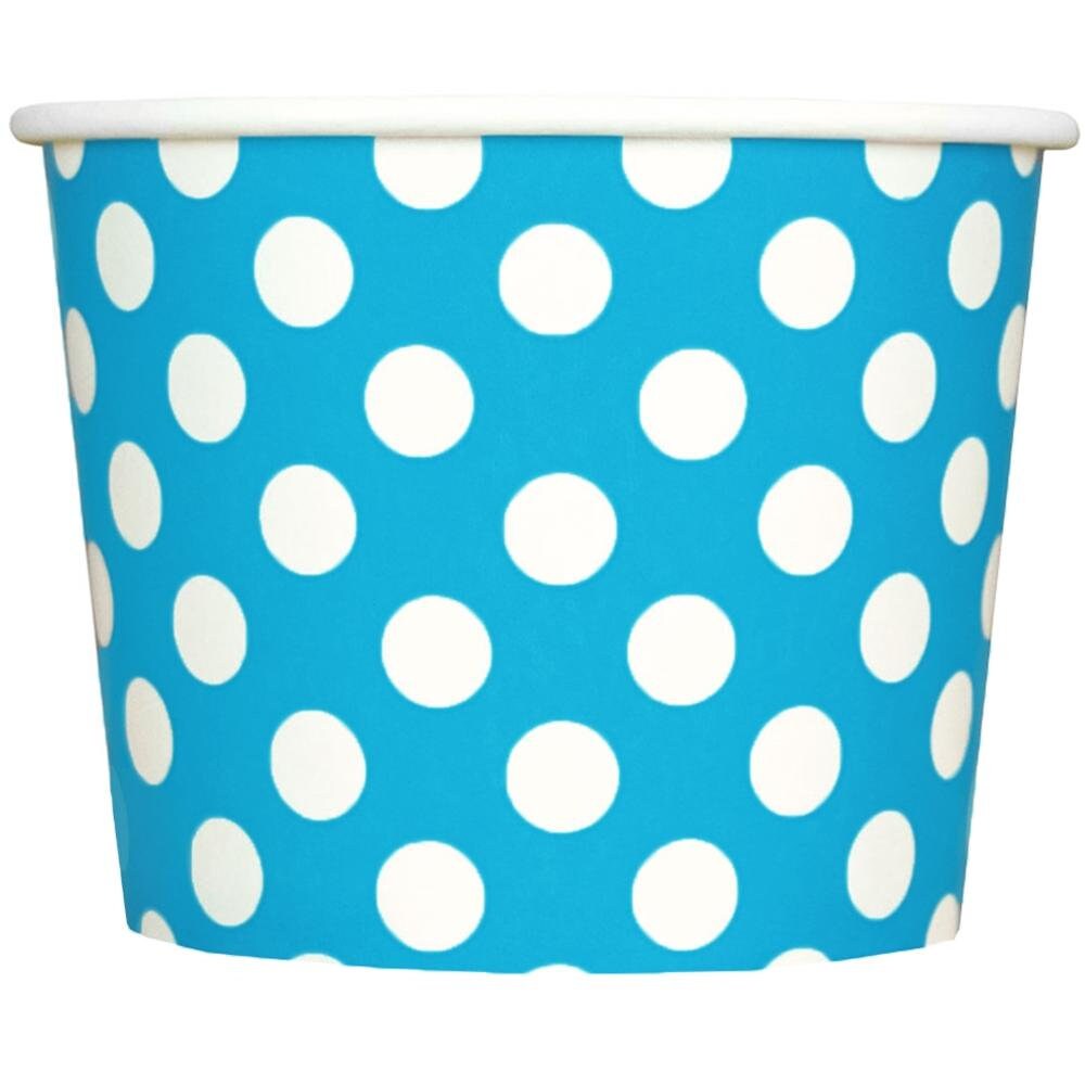 12 oz Blue Polka Dot Ice Cream Cups Disposable Cups Ice Etsy