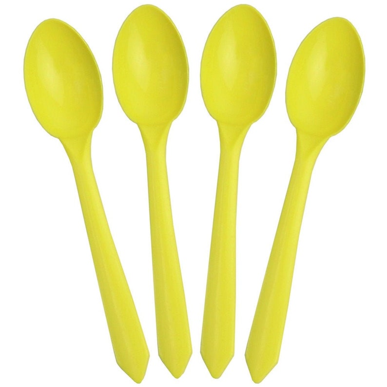 Yellow Plastic Dessert Spoons Great Quality Fast Shipping Etsy