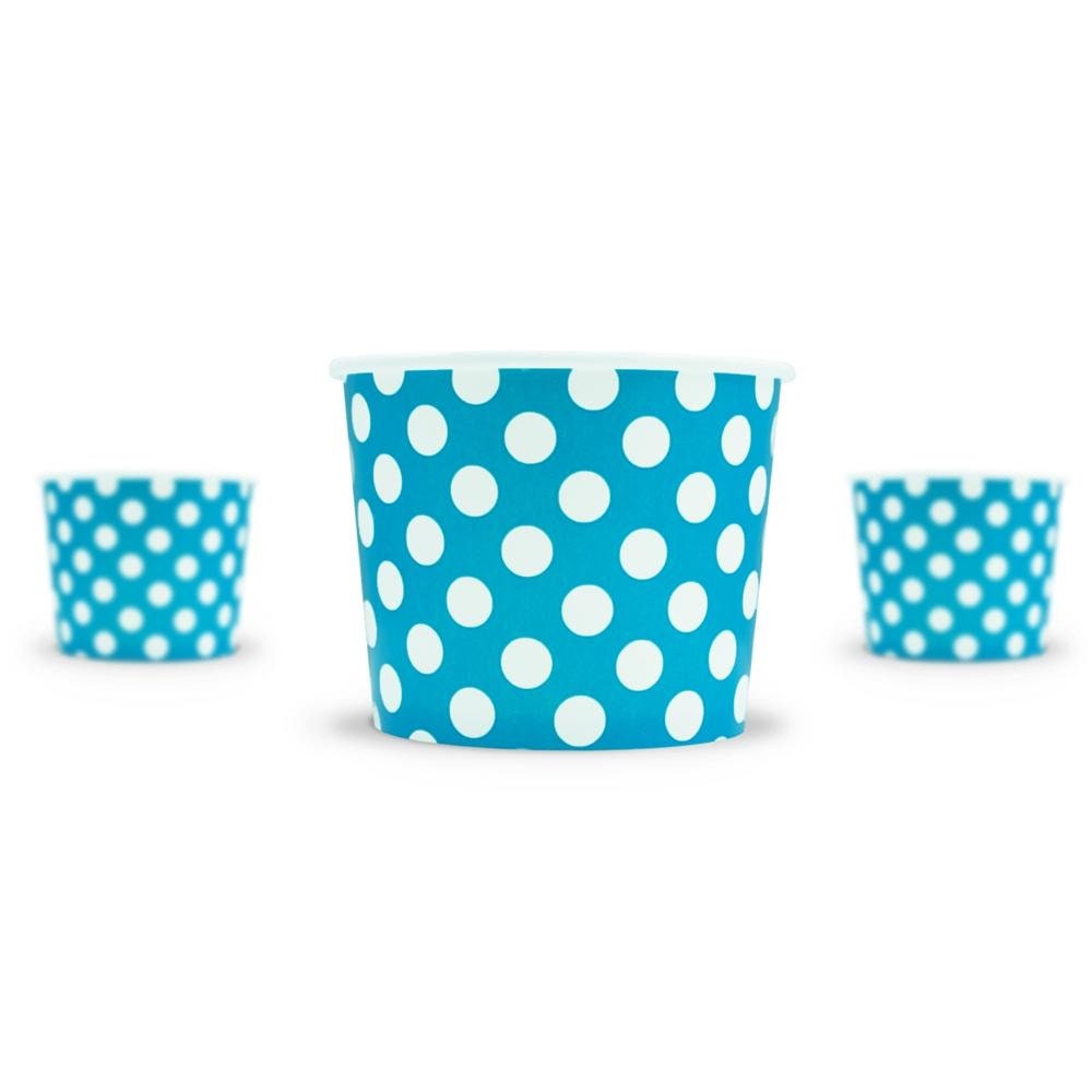 12 oz Blue Polka Dot Ice Cream Cups Disposable Cups Ice Etsy