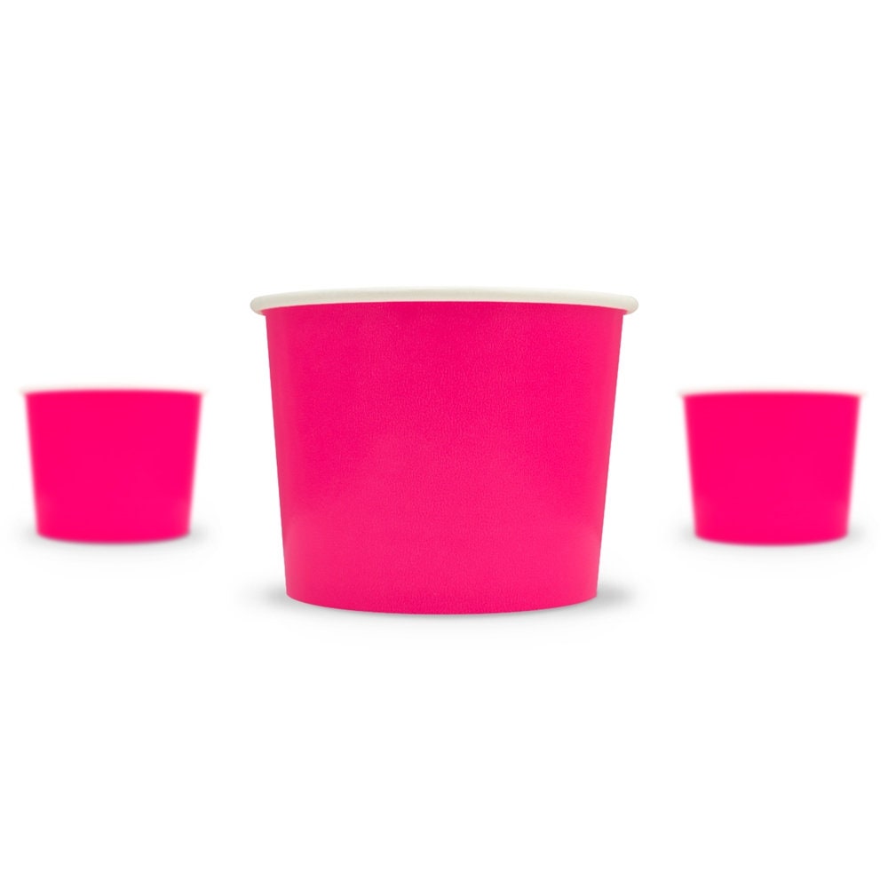 16 oz Pink Ice Cream Cups Disposable Paper Cups Ice Cream Etsy