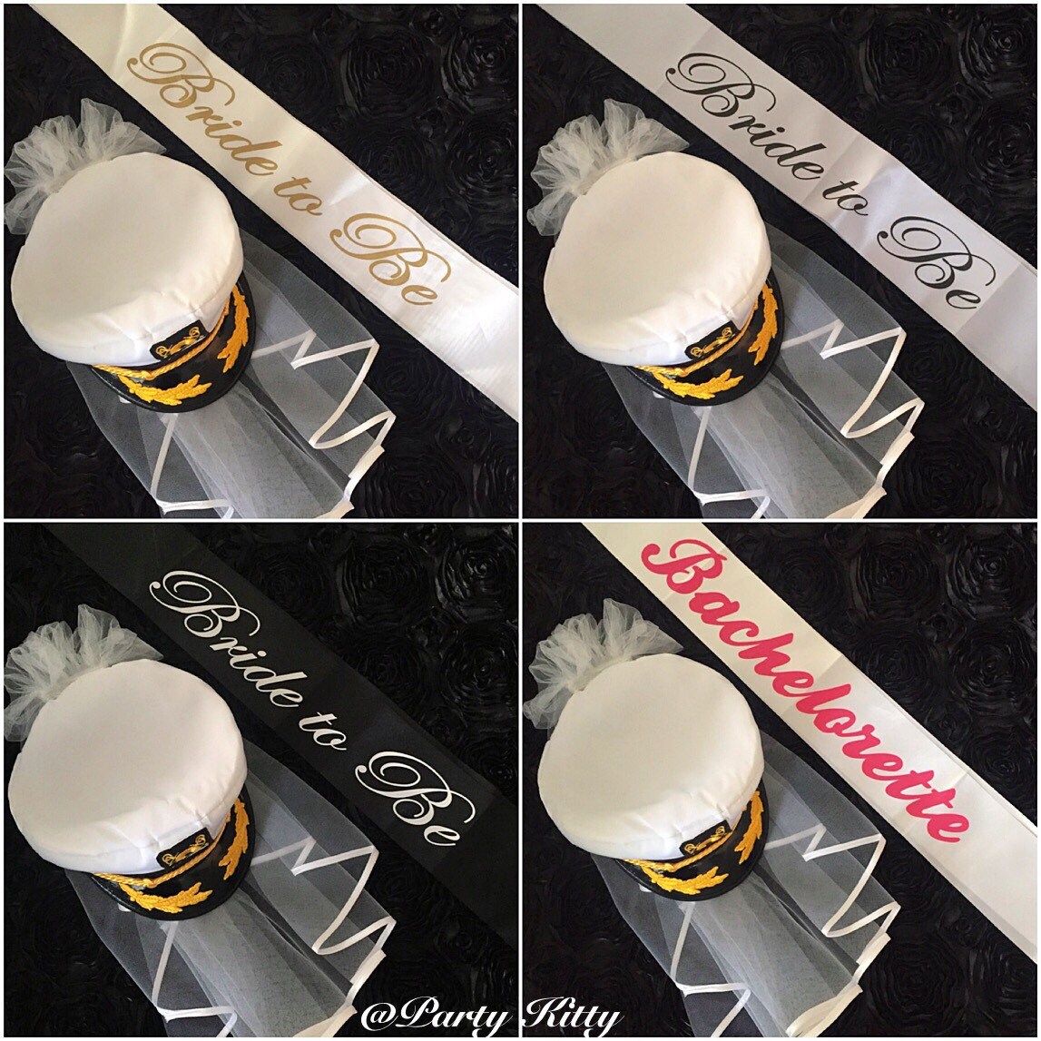 Nautical Booty Veil Bachelorette Party Captain Sailor Hat & Etsy