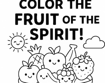 Tarjetas para colorear del fruto del Espíritu: Actividad cristiana preescolar (PDF imprimible)