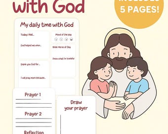 Diario de oración cristiano para niños: Devocional basado en la fe (PDF imprimible) Edades 4-12