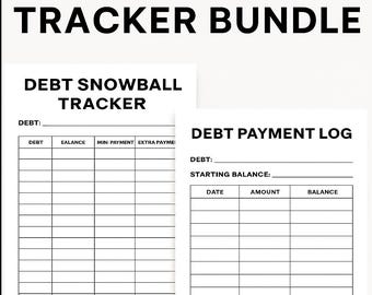 Paquete de seguimiento de pagos de deudas / Registro de pagos y bolas de nieve / Planificador financiero imprimible en PDF