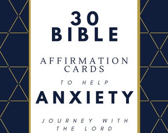 30 afirmaciones cristianas para la ansiedad / Tarjetas bíblicas imprimibles / Paz y ánimo / Descarga instantánea