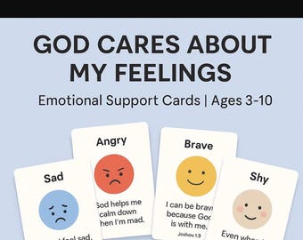 Tarjetas de Afirmaciones Cristianas para Niños: Tarjetas de Sentimientos Basados en la Fe (PDF Imprimible)