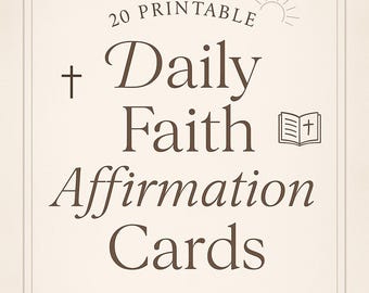 Tarjetas de Afirmaciones Cristianas: Escrituras Bíblicas, Ánimo Diario (Descarga Digital)