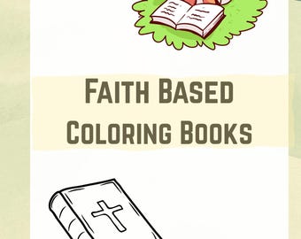 Páginas para colorear de la Biblia para niños cristianos - Juego de 5 imprimibles / Actividad de escuela dominical basada en la fe