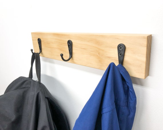 Wood Coat Rack Multiple Sizes Wall Mount Coat Hooks Home Decor Organization Key Hooks Entryway Organizer Handmade Pine and Oak Made to Order Etsy