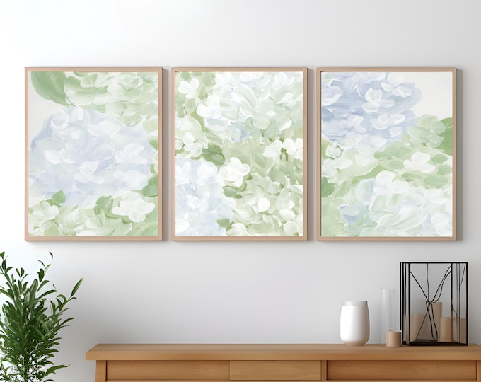 Hydrangea Floral Art - Prints on Canvas or Paper - Wall Art Decor ...