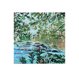 Original Painting on Wood Cradled Panel Landscape Painting Rural Painting Stream Painting Acrylic Painting Home Wall Decor Art image 4