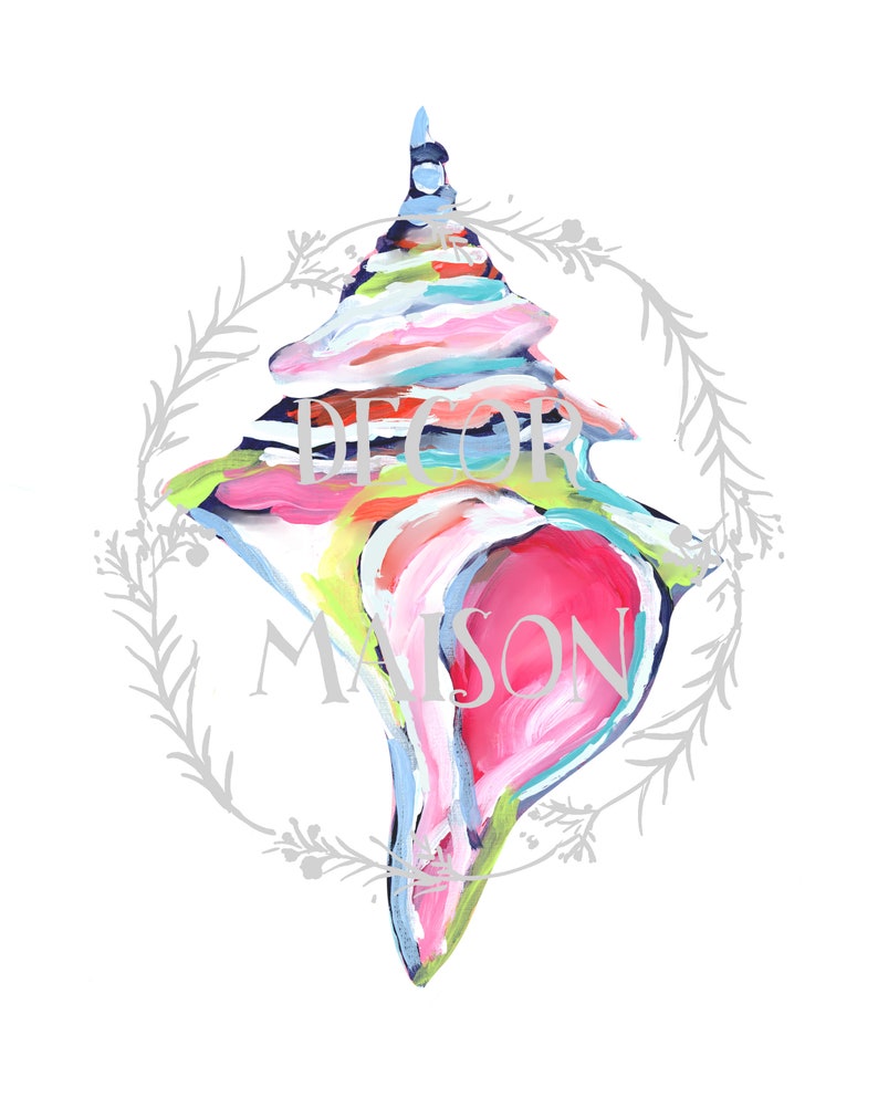 Conch Shell Art Print – Colorful Coastal Wall Decor - Etsy