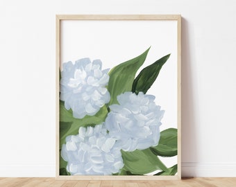 Hydrangeas Wall Art Print - Painting Wall Art - Hydrangeas Bouquet - Floral Art Print - Blue Floral Print - Wall Art - Hydrangeas Painting