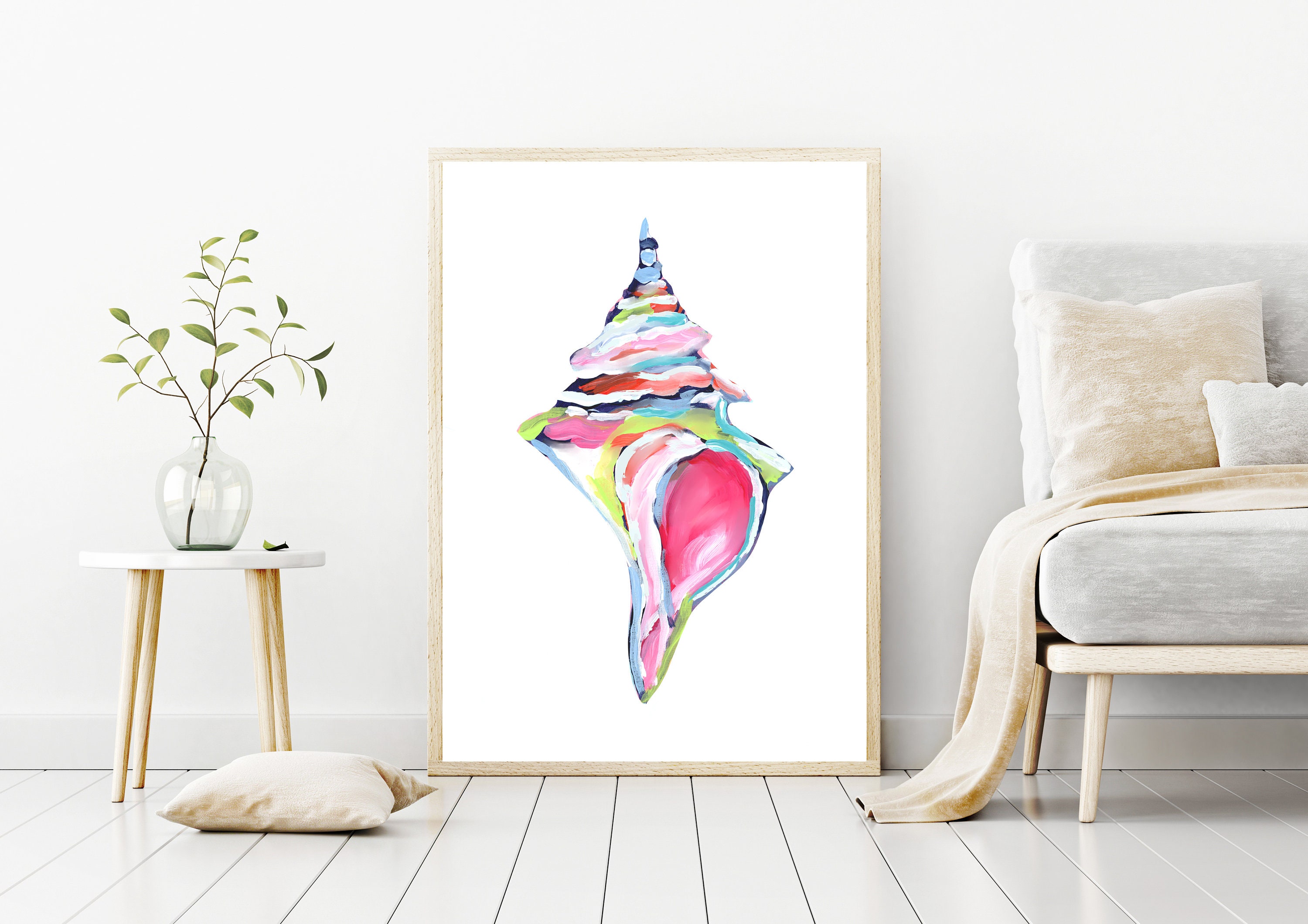 Conch Shell Art Print – Colorful Coastal Wall Decor - Etsy