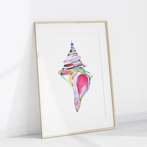 Conch Shell Art Print – Colorful Coastal Wall Decor - Etsy