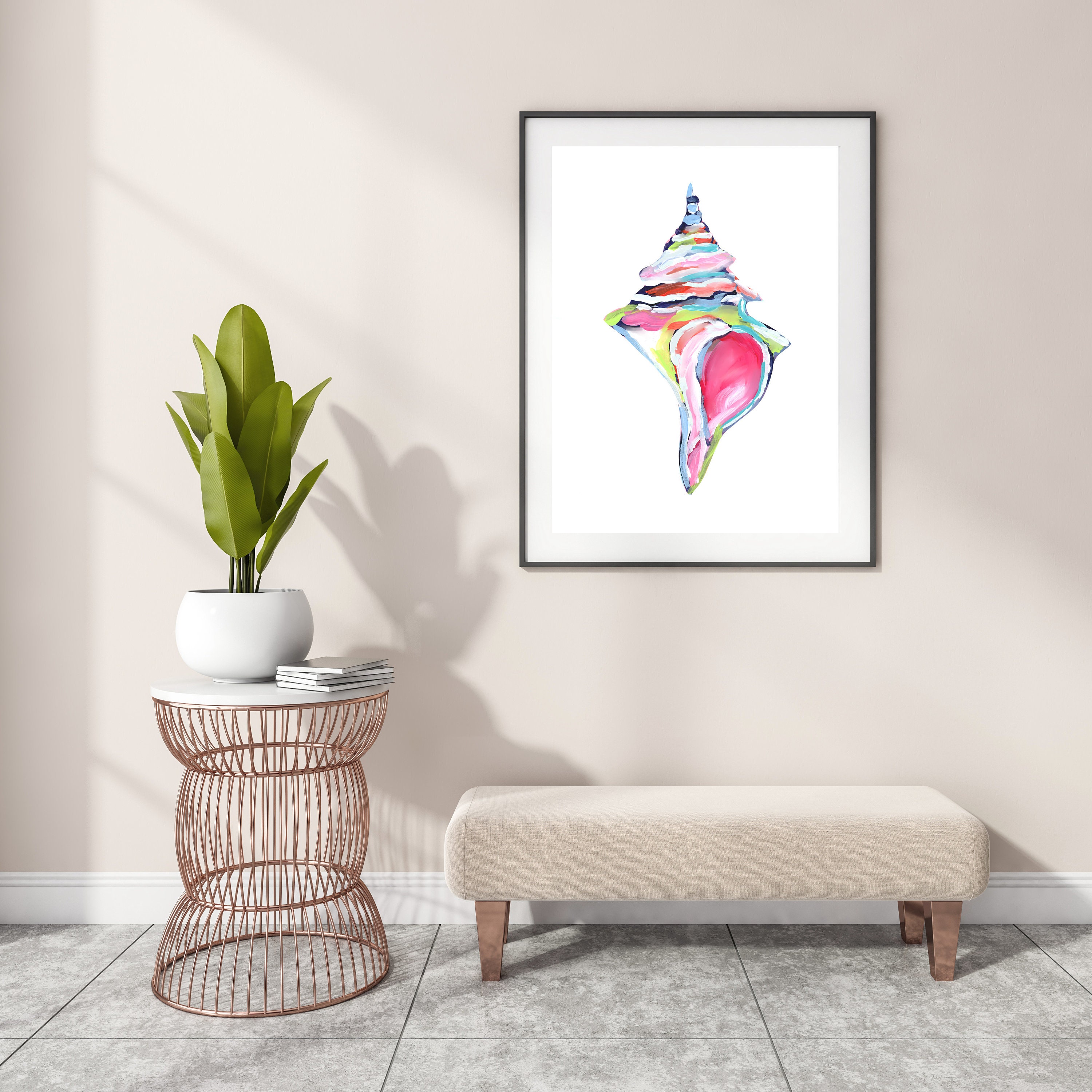 Conch Shell Art Print – Colorful Coastal Wall Decor - Etsy