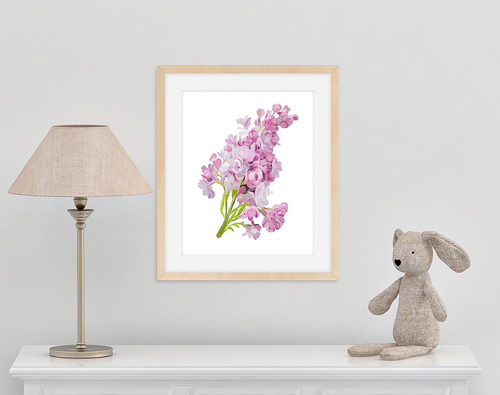 Lilac Floral Print Floral Painting Wall Art Print | Etsy