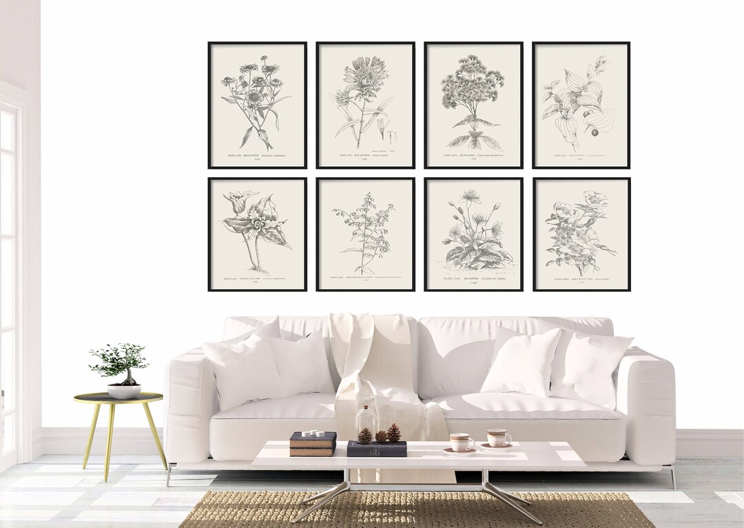 Farmhouse Print Set Botanical Print Set of 8 Vintage - Etsy