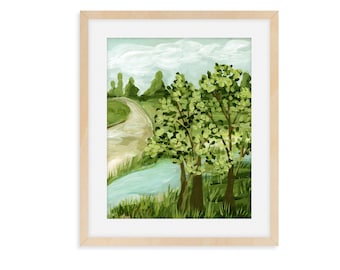 Landscape Trees Print - Tree Decor - Nature Print - Wall Art Print - Original Tree Painting of my Print - Landscape Decor - Wall Art Print