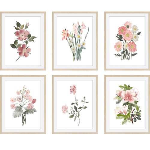 Watercolor Print Set of 2 Botanical Art Print Leaf Wall Etsy