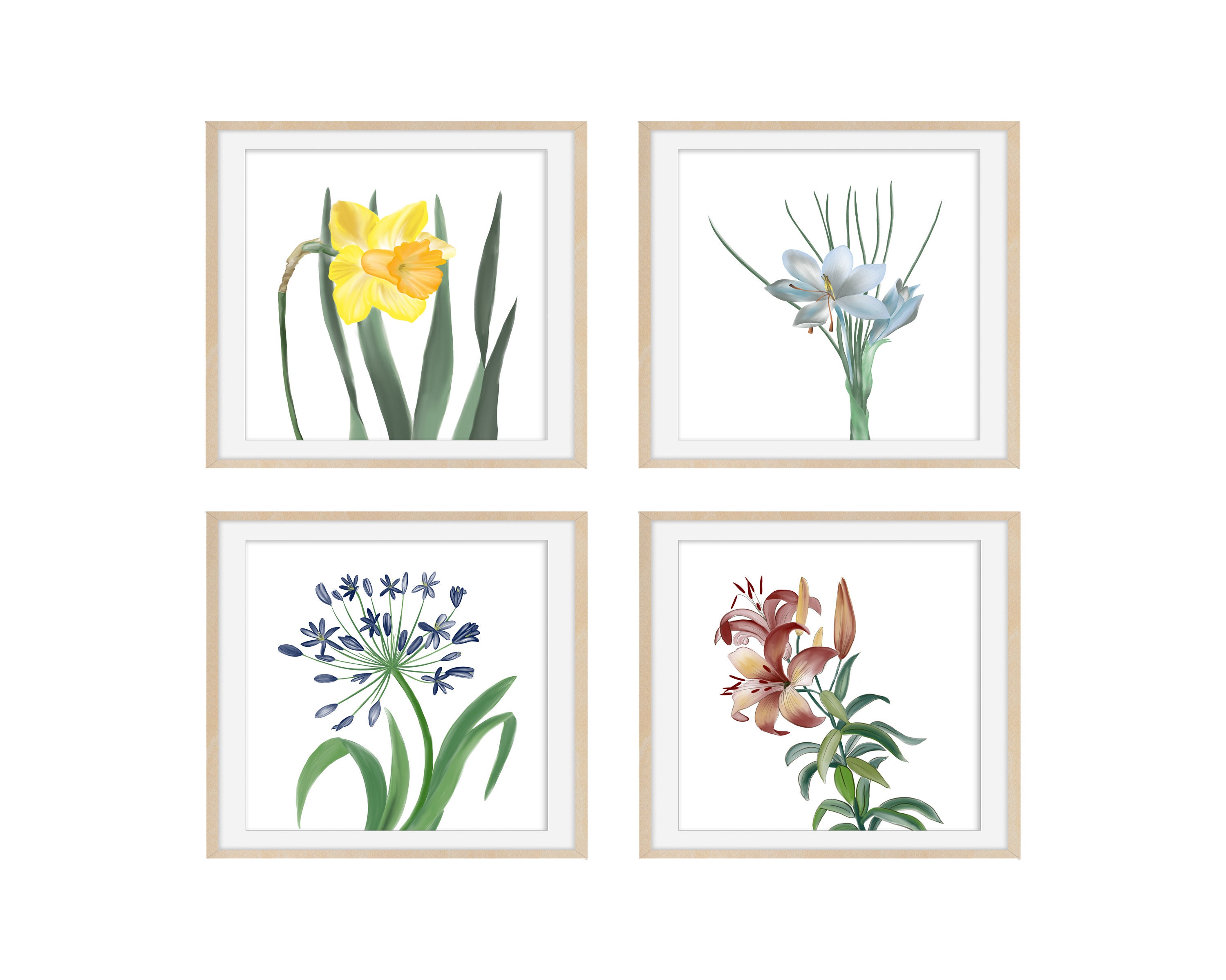Floral Wall Art Prints Floral Paintings Flowers Wall Art | Etsy