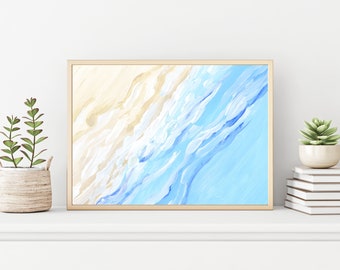 Original Ocean Painting - Beach Wall Art Print - Acrylic Painting - Large Wall Art Painting - Sea Print - Wall Art Decor - Beachy Wall Art