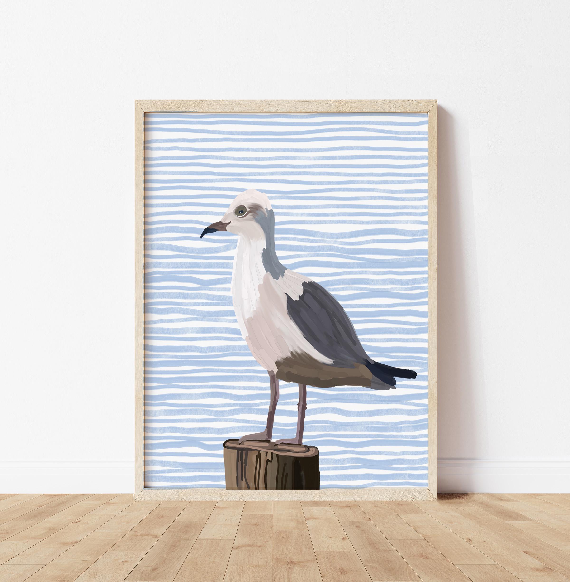Seagull Art Print: Coastal Beach House Decor - Etsy