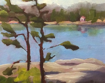 Beausoleil Island - 5x7 oil painting