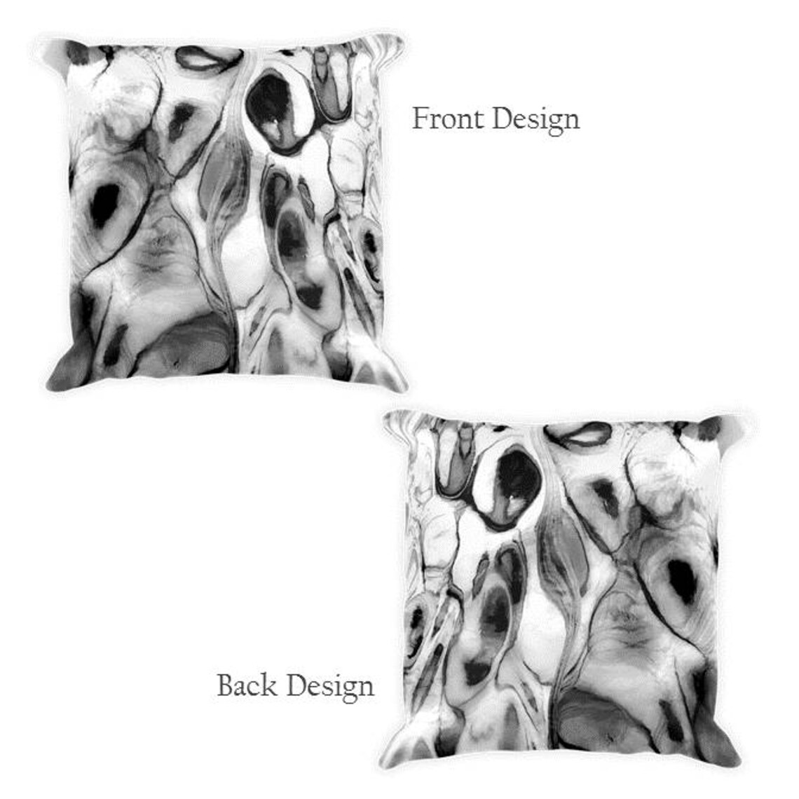 Topographic in Grayscale Pillow Cover 18x18 Decorative Etsy